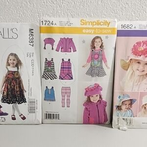 4 Patterns Little Girls Jumpers Hats Skirts Jackets